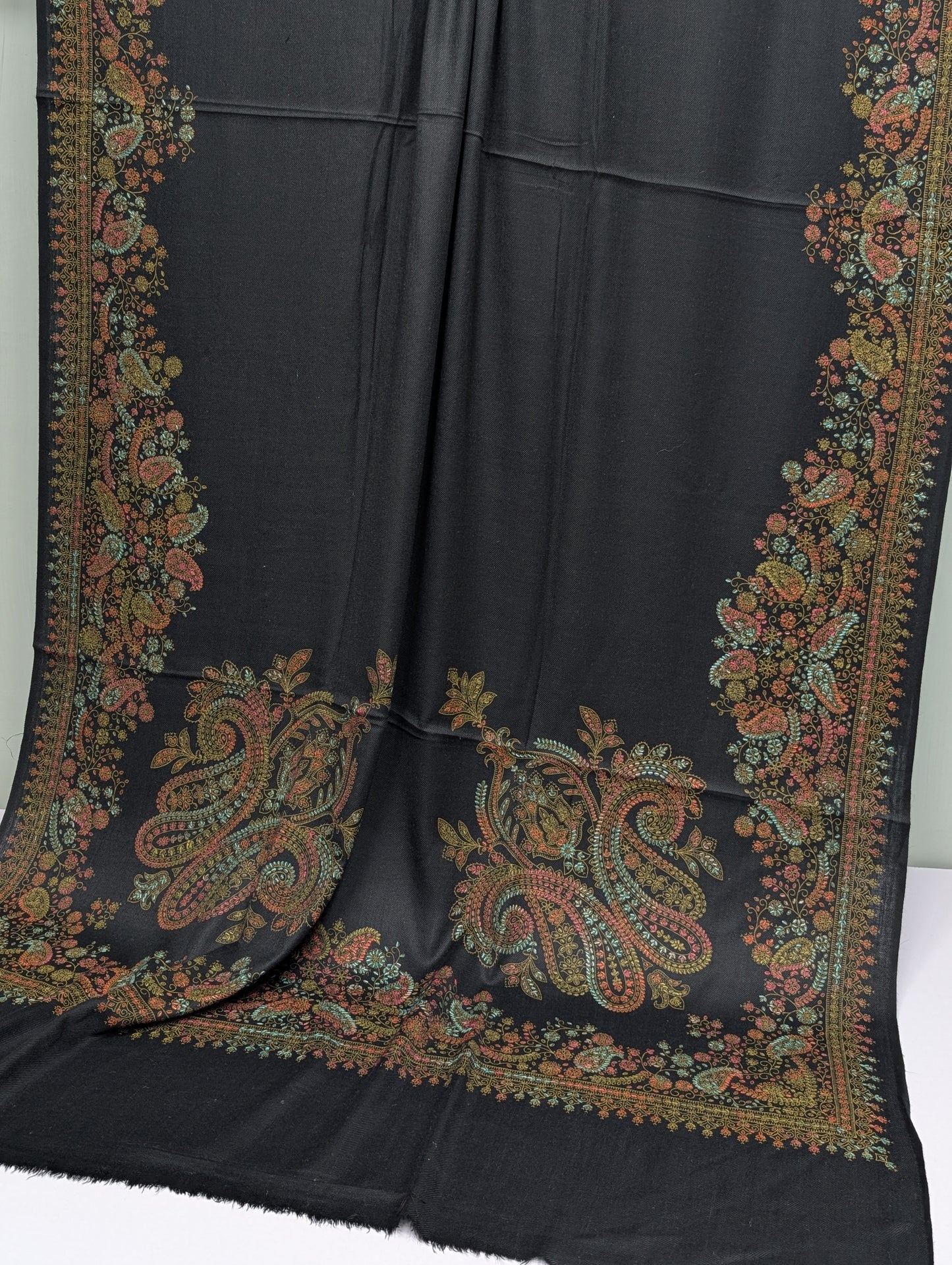 Pashmina Shawl | Hand Embroidery Beautiful Shawl in Sale | Black
