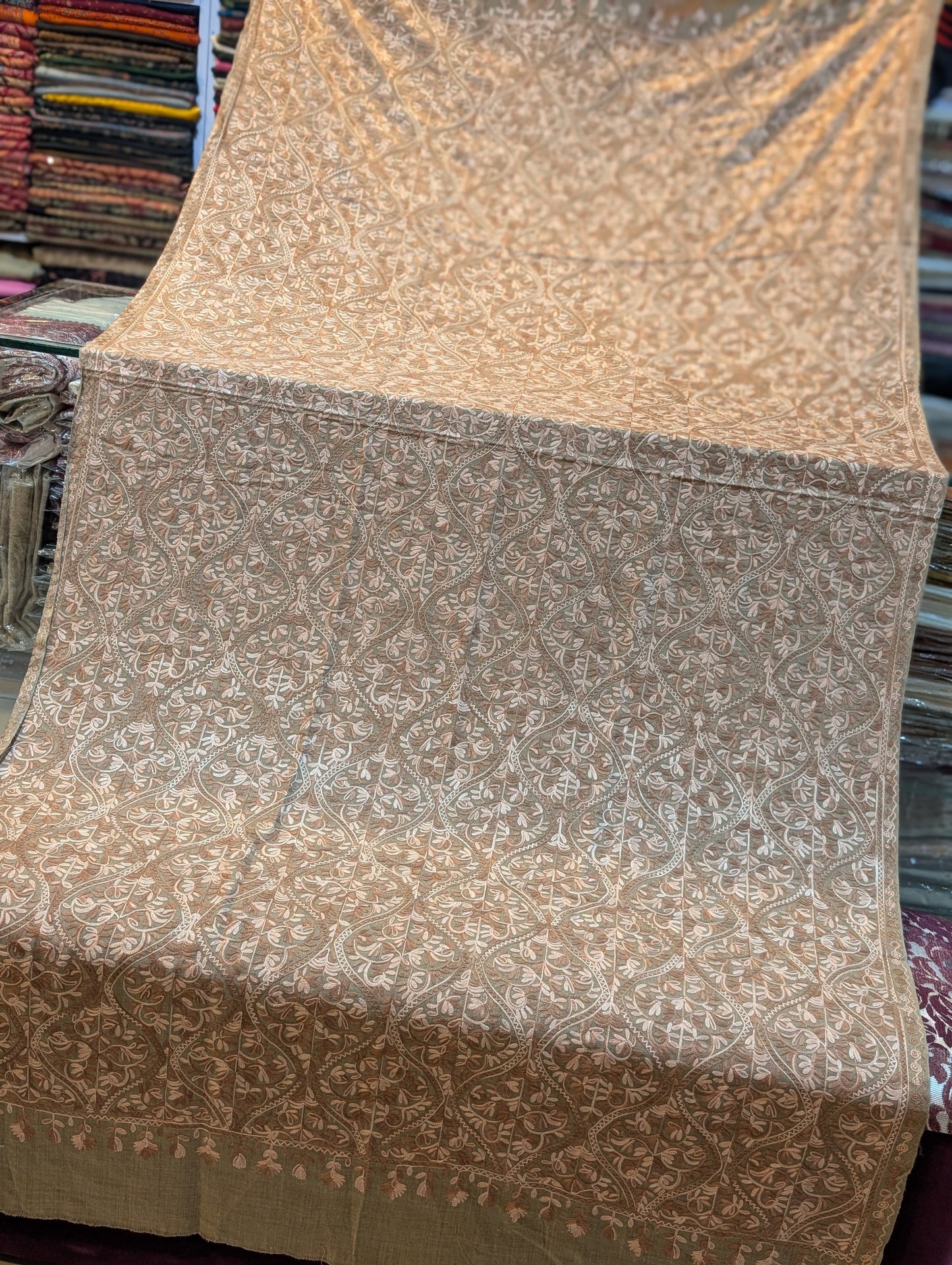 Pashmina Embroidered Shawl | Kashmiri Aar Work Embroidery Perfect Gift in Sale Price