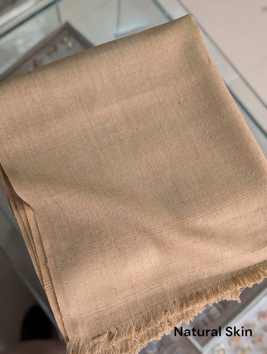Gents Shawl | Same Border Pure, Fine and Soft Wool Islampur Swat Khaddi Made Shawl | Natural Skin