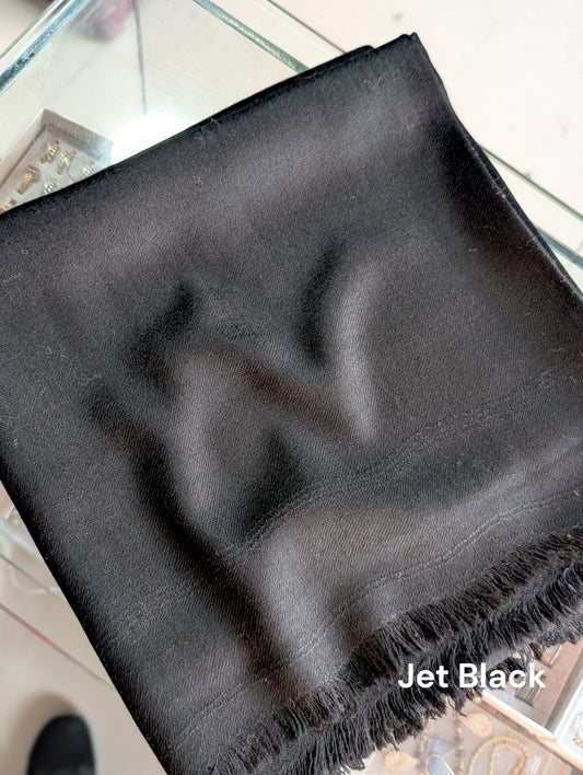 Gents Shawl | Same Border Pure, Fine and Soft Wool Islampur Swat Khaddi Made Shawl | Black