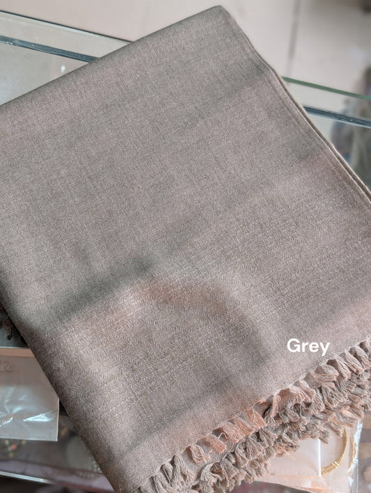 Gents Shawl | Same Border Pure, Fine and Soft Wool Islampur Swat Khaddi Made Shawl | Grey