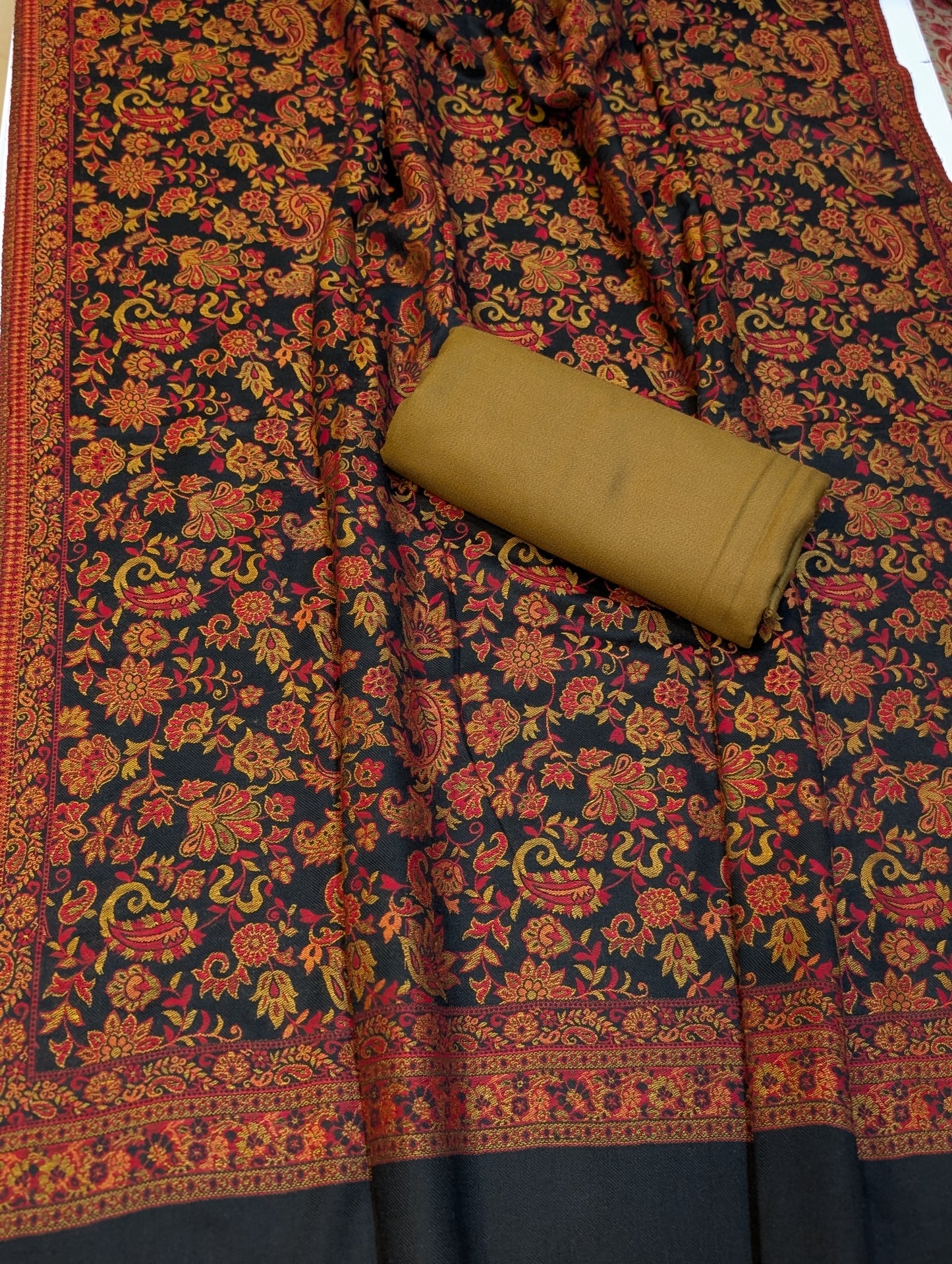 Pashmina 3 Piece Suit | Kani Pashmina Shawl With Marina Suit
