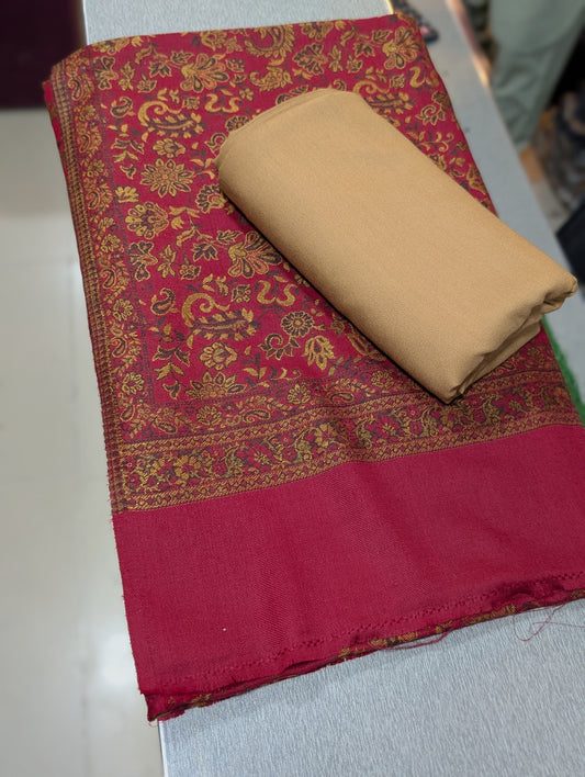 Pashmina 3 Piece Suit | Kani Pashmina Shawl With Marina Suit