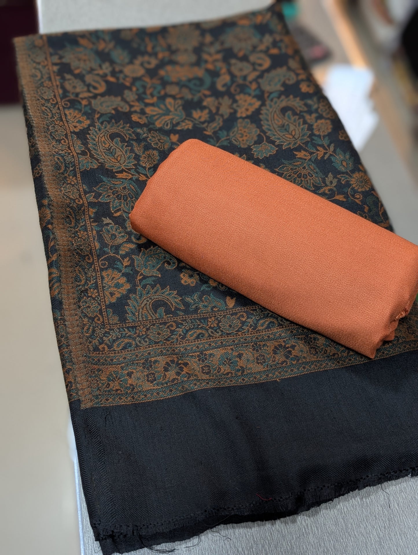 Pashmina 3 Piece Suit | Kani Pashmina Shawl With Marina Suit