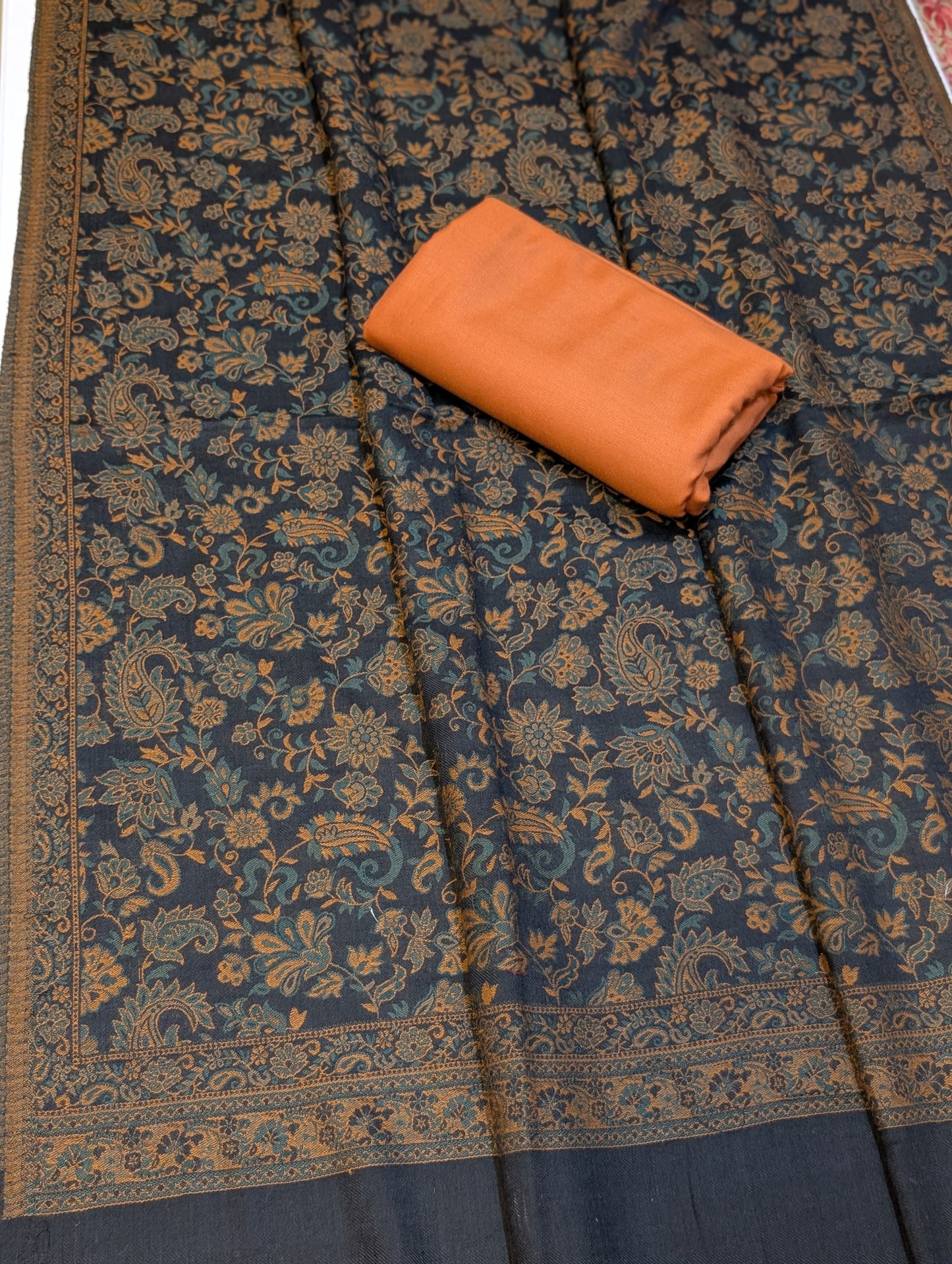 Pashmina 3 Piece Suit | Kani Pashmina Shawl With Marina Suit