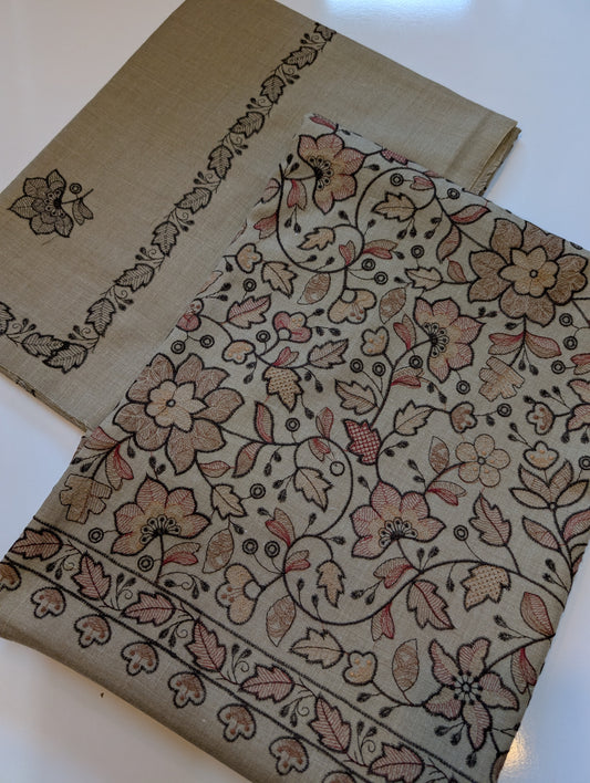 Pashmina Suit | 3 Piece Embroidered Pashmina Suit Perfect Gift for Her | Dark Skin