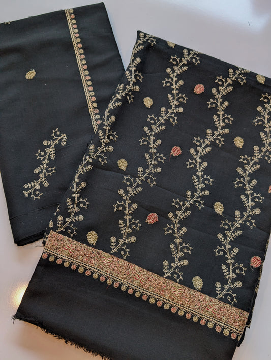 Pashmina Suit | 3 Piece Embroidered Pashmina Suit Perfect Gift for Her | Black