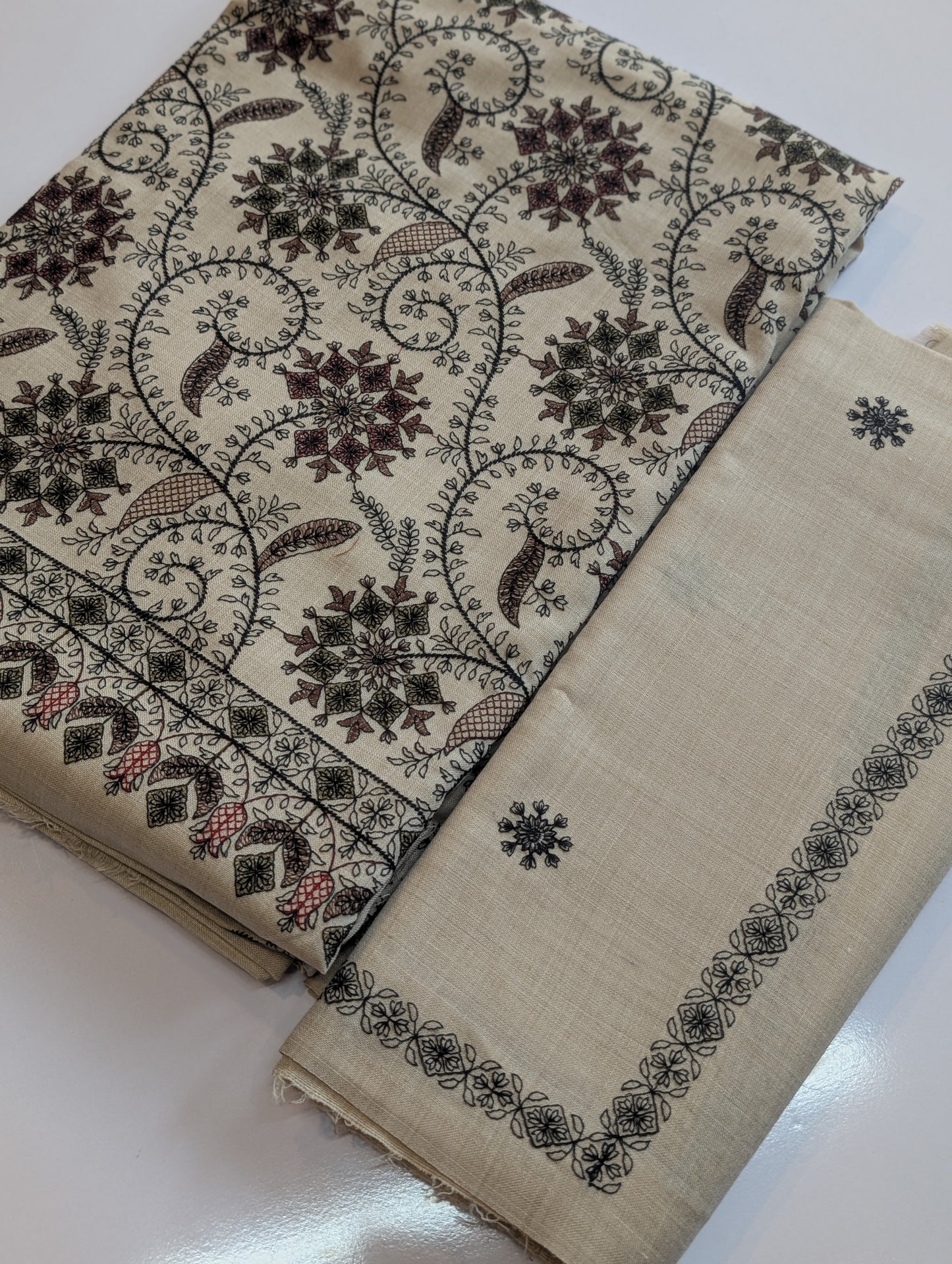 Pashmina Suit | 3 Piece Embroidered Pashmina Suit Perfect Gift for Her | Light Skin