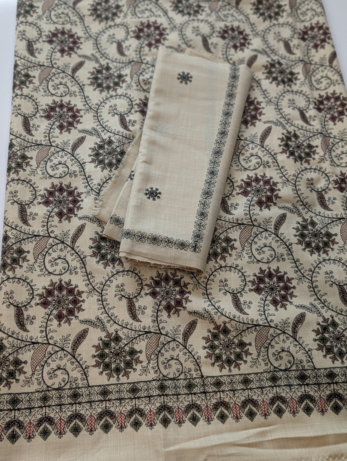 Pashmina Suit | 3 Piece Embroidered Pashmina Suit Perfect Gift for Her | Light Skin