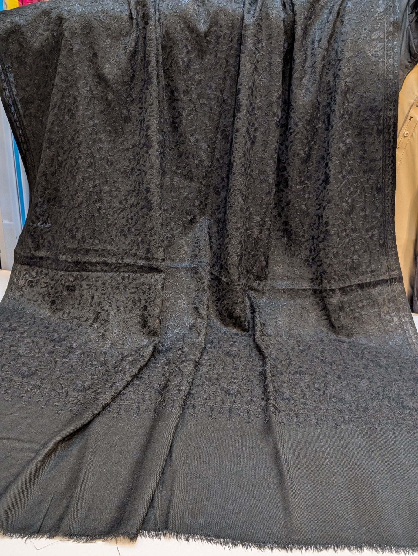 Pashmina Embroidered Shawl | Kashmiri Aar Work Embroidery Perfect Gift in Sale Price Black