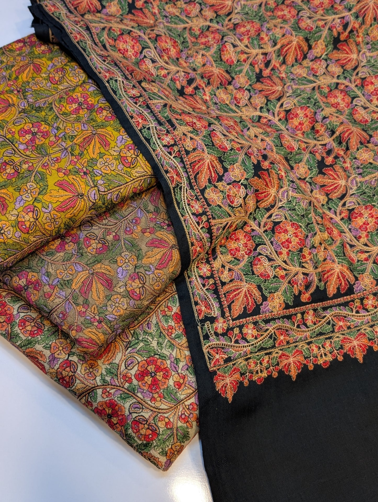 Full Embroidered Jama Jaal Pashmina Shawl | Skin