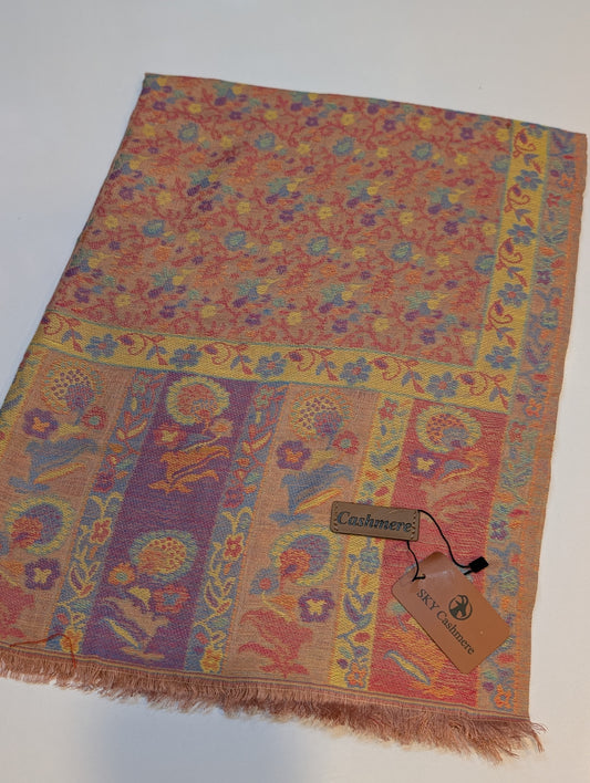 Kani Stole Sky Cashmere Acrylic Wool | Weaved Kani Wool Stole