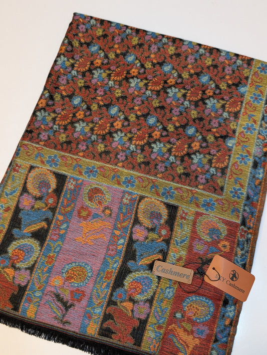 Kani Stole Sky Cashmere Acrylic Wool | Weaved Kani Wool Stole black