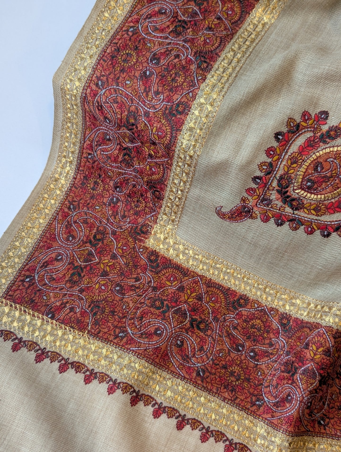 2 Piece Chiffon Aar Mukesh Suit Peach