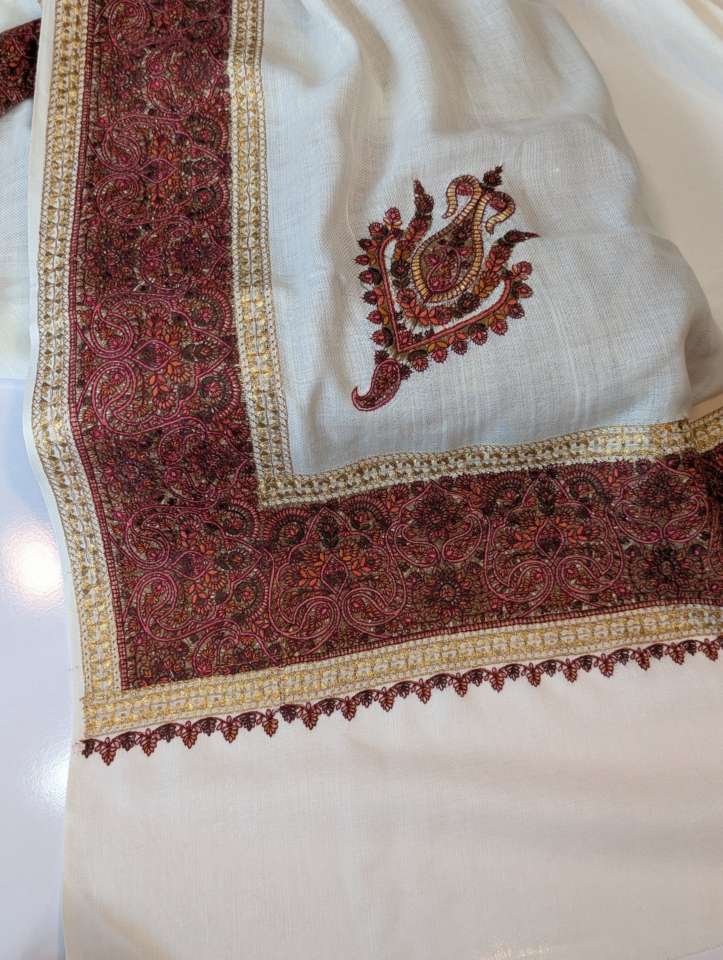 2 Piece Chiffon Aar Mukesh Suit Peach