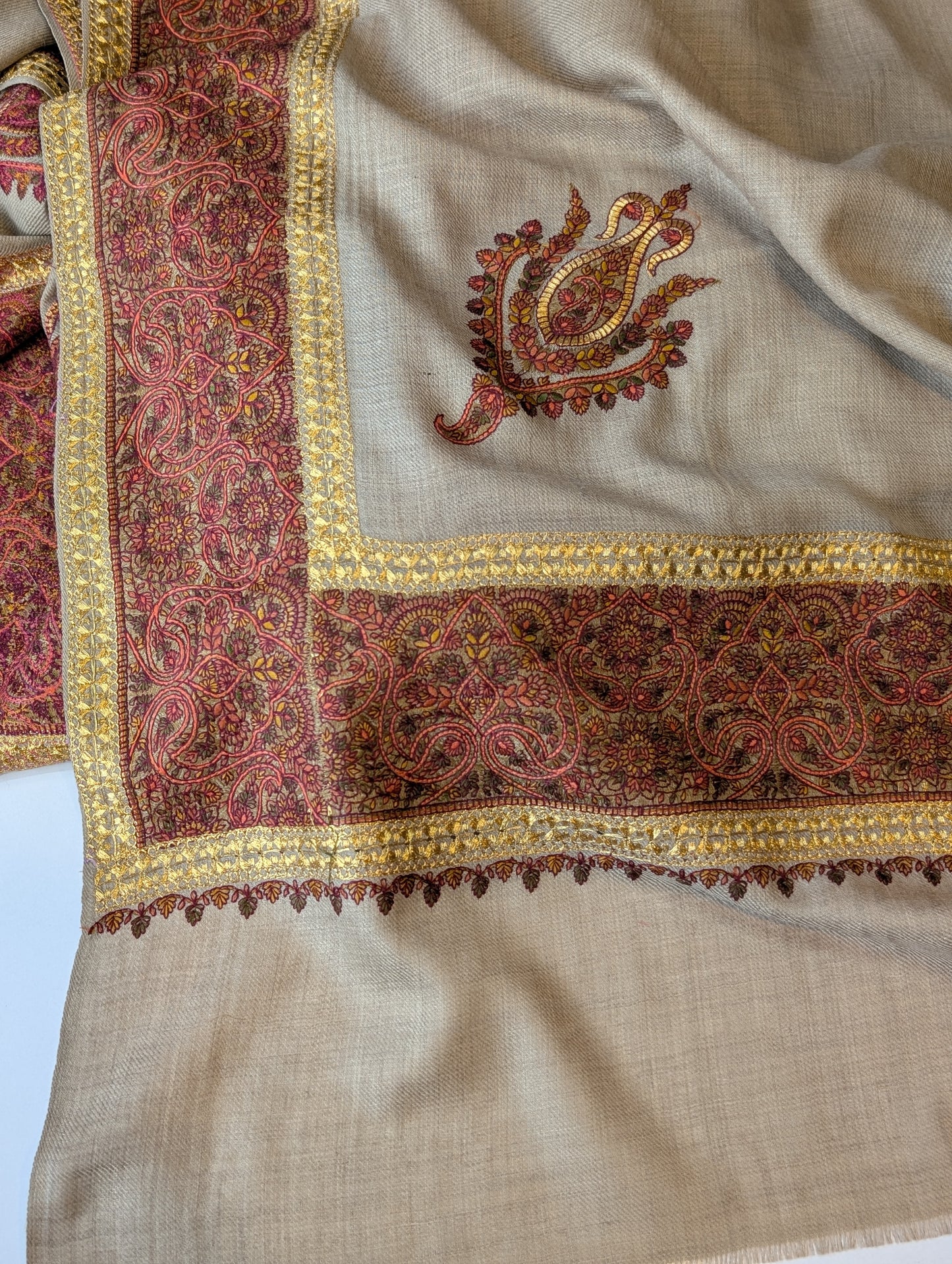 2 Piece Chiffon Aar Mukesh Suit Peach