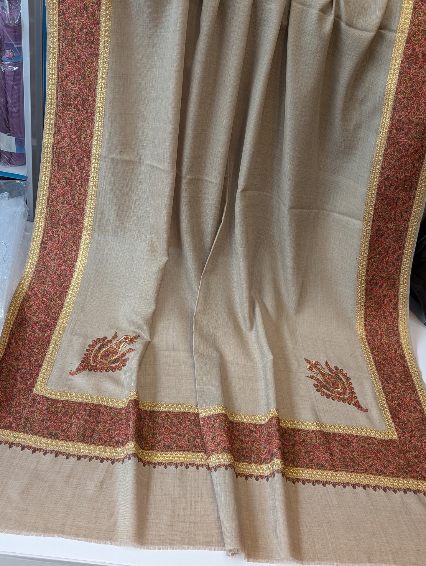 2 Piece Chiffon Aar Mukesh Suit Peach