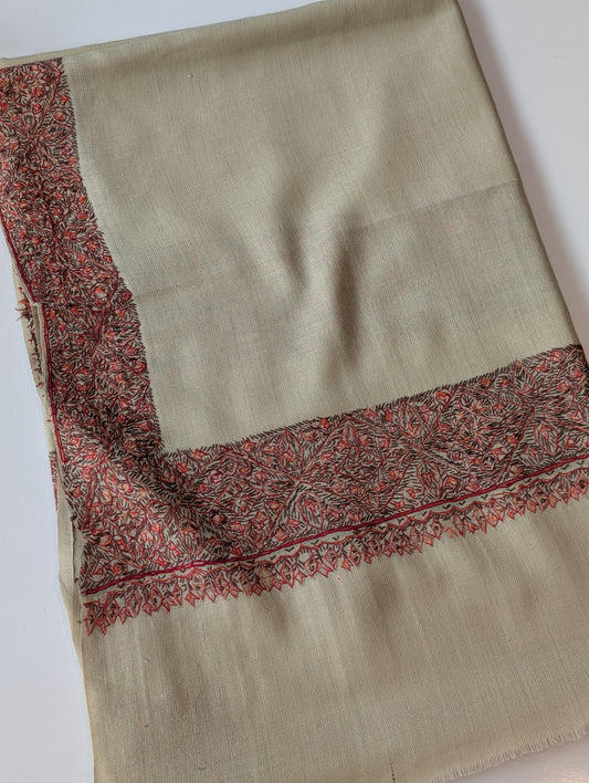 Kashmiri Shawl | Handmade Border Embroidery Made in Kashmir Pure Pashmina