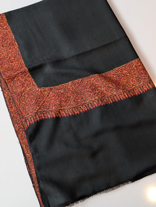 Kashmiri Shawl | Handmade Border Embroidery Made in Kashmir Pure Pashmina