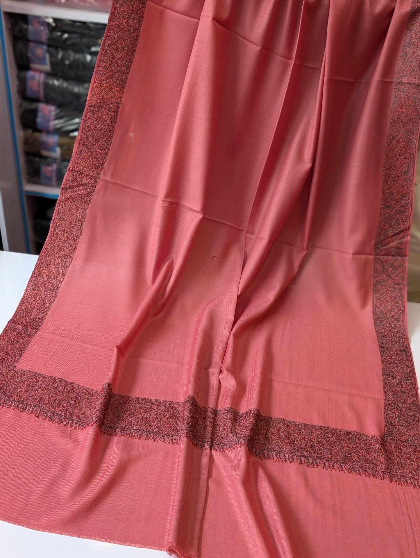 Kashmiri Shawl | Handmade Border Embroidery Made in Kashmir Pure Pashmina