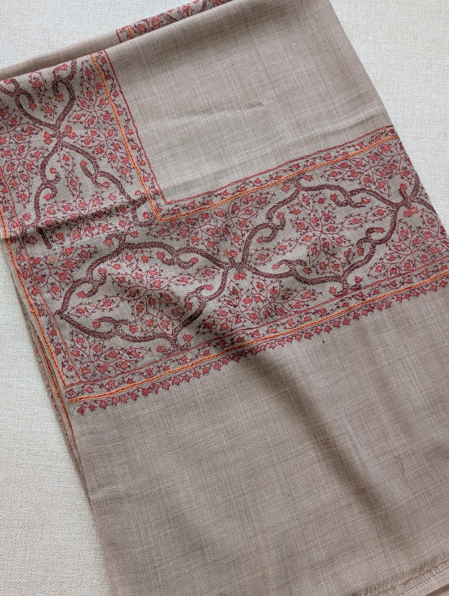Kashmiri Shawl | Handmade Border Embroidery Made in Kashmir Pure Pashmina