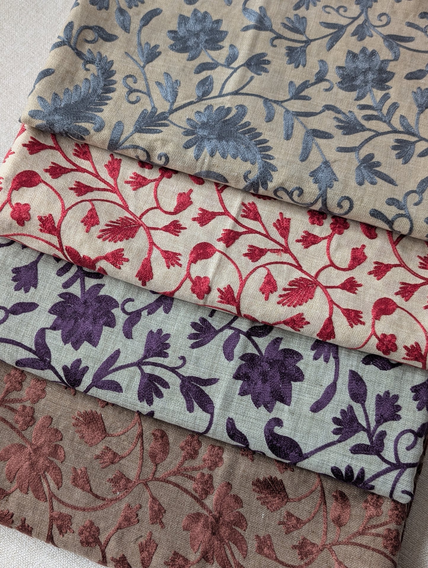 Purple Pashmina Embroidered Shawl | Kashmiri Aar Work Embroidery Perfect Gift in Sale Price