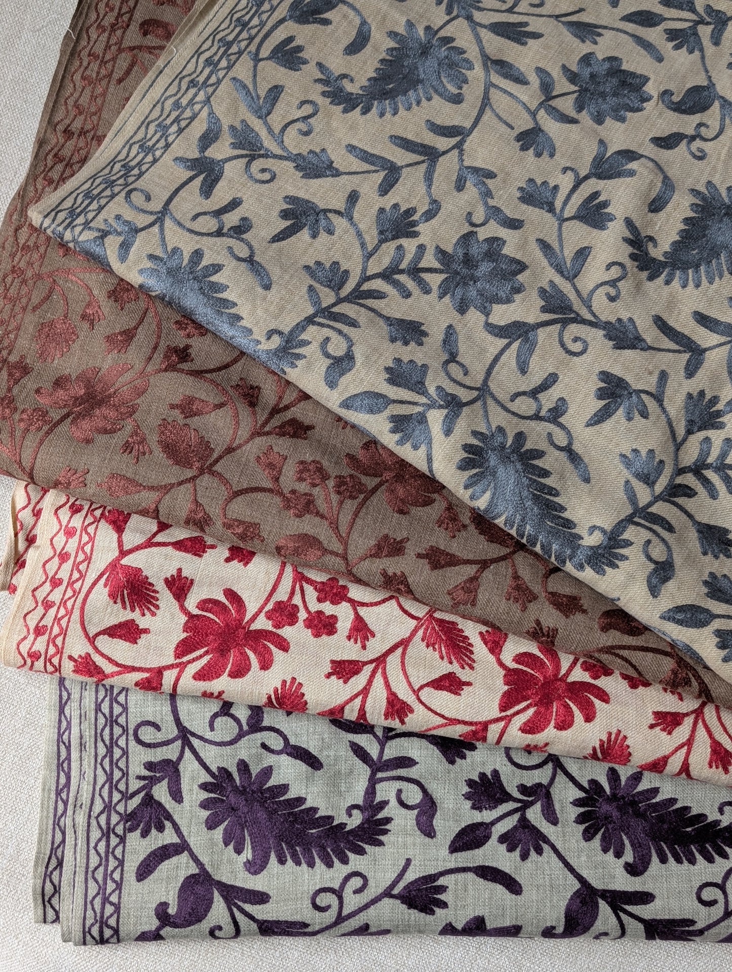 Purple Pashmina Embroidered Shawl | Kashmiri Aar Work Embroidery Perfect Gift in Sale Price