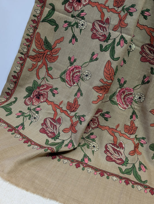 Skin Gulabkar Pashmina Embroidered Shawl Fancy Tilla and Thread Work Perfect Gift