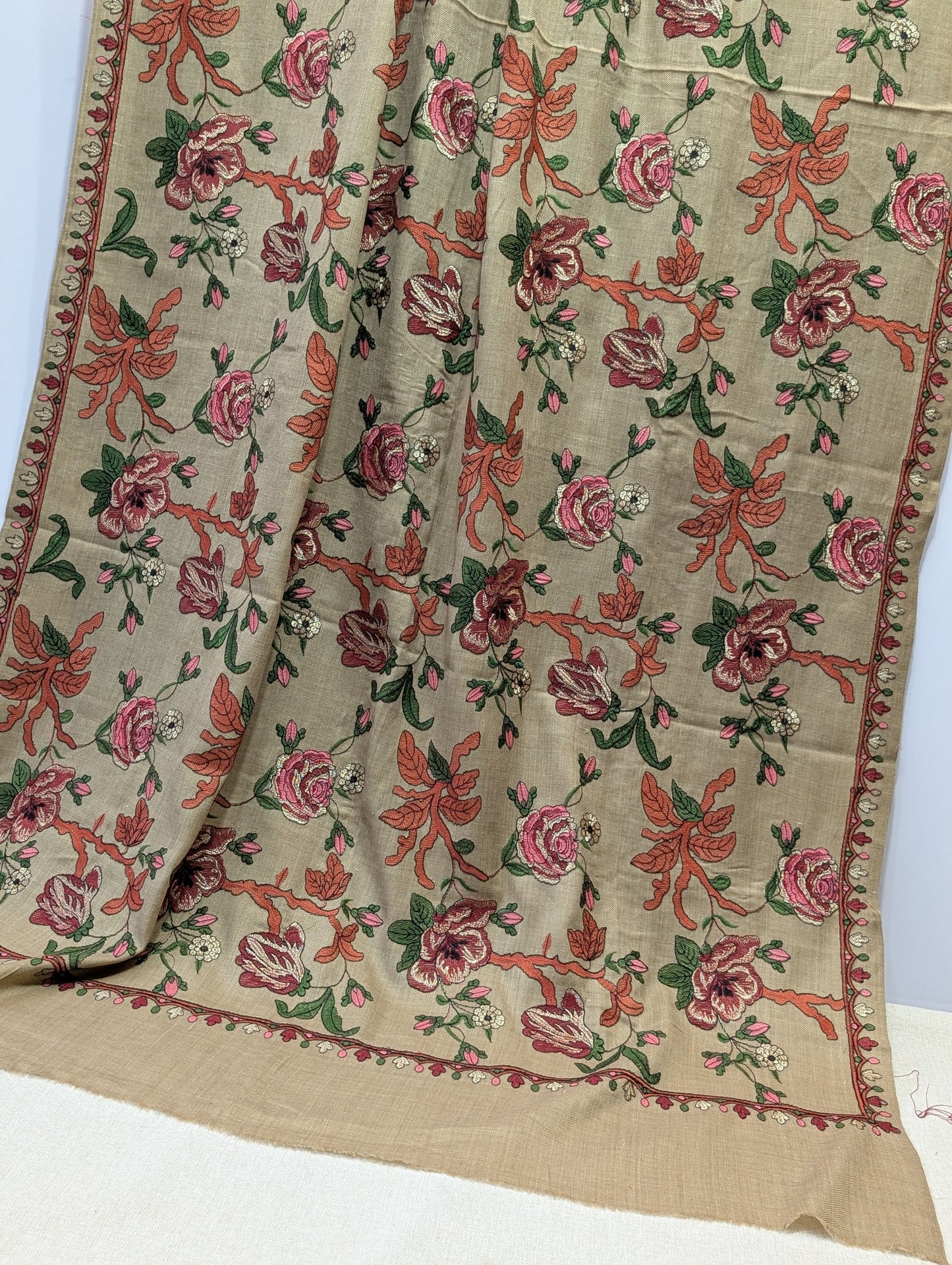 Skin Gulabkar Pashmina Embroidered Shawl Fancy Tilla and Thread Work Perfect Gift