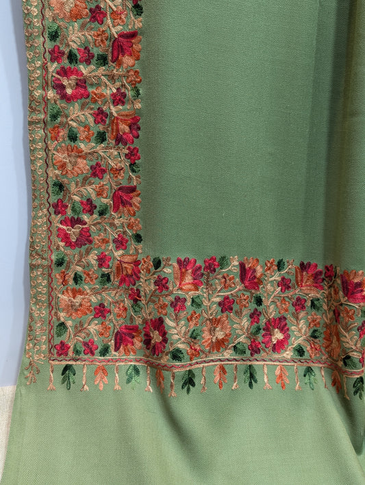 Kashmiri Shawl | Fine Pashmina Aari 4 Side Border Shawl Gift Item