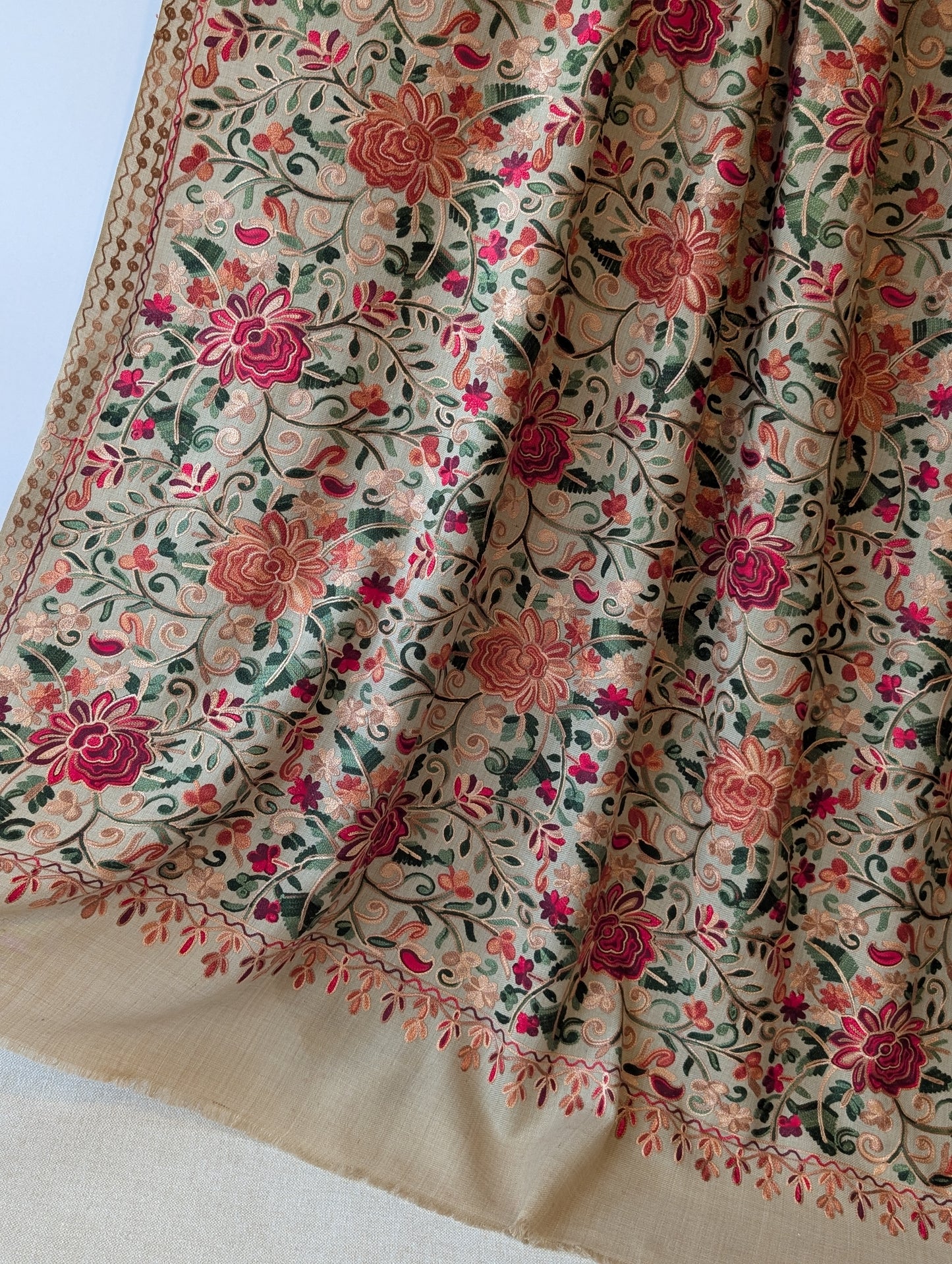 Pashmina Shawl Full Size | Kashmiri Embroidery | Skin