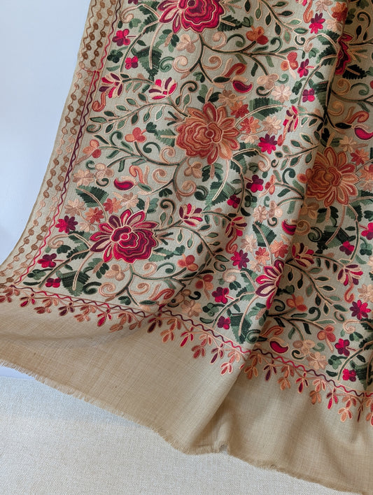 Pashmina Shawl Full Size | Kashmiri Embroidery | Skin