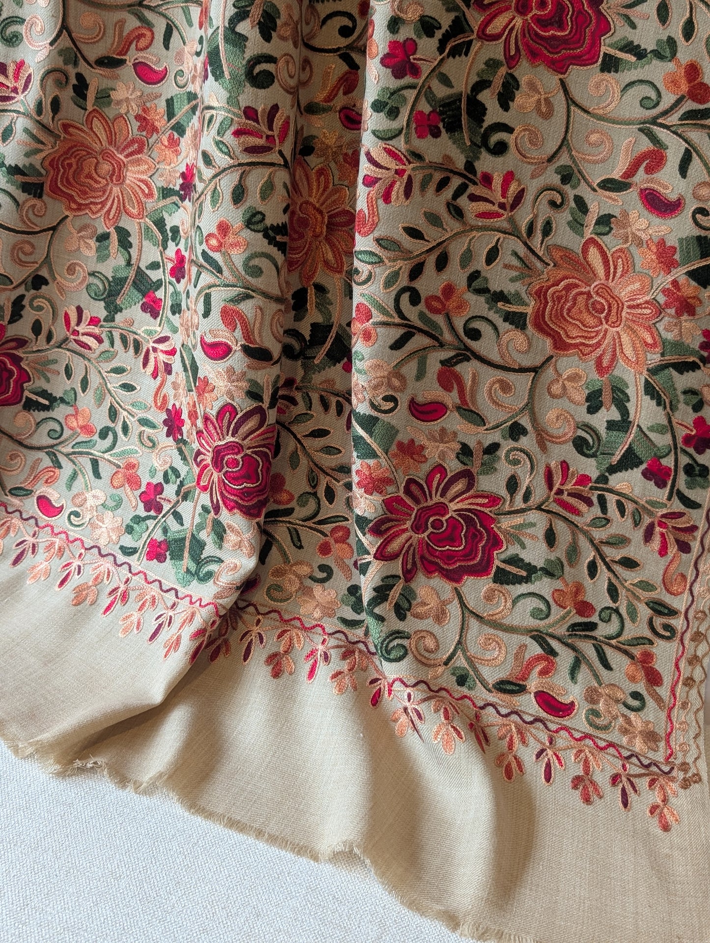 Pashmina Shawl Full Size | Kashmiri Embroidery | Skin