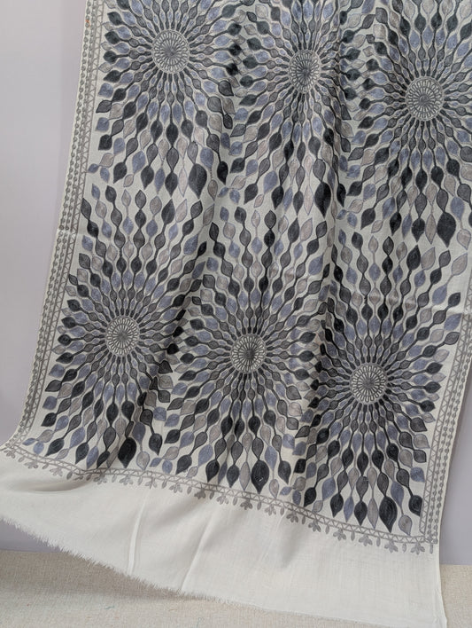 Pashmina Stole Suraj Jaal Full Embroidery Kashmiri Work in Sale Price perfect Gift