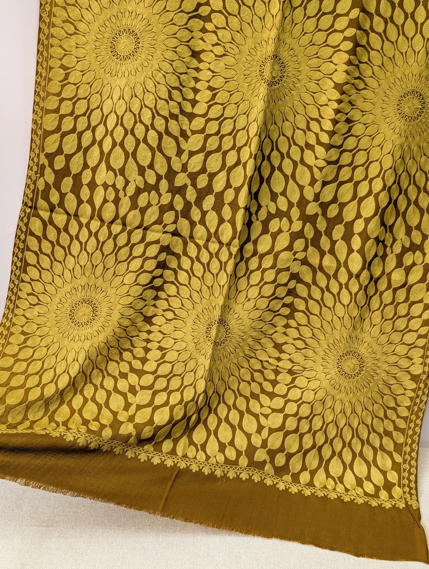 Pashmina Stole Suraj Jaal Full Embroidery Kashmiri Work in Sale Price perfect Gift