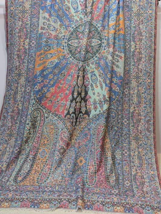 Kani Shawl Qalamkar Design Weaved Jamawar Toosh Shawl Made in Kashmir Full Size Shawl Perfect Gift