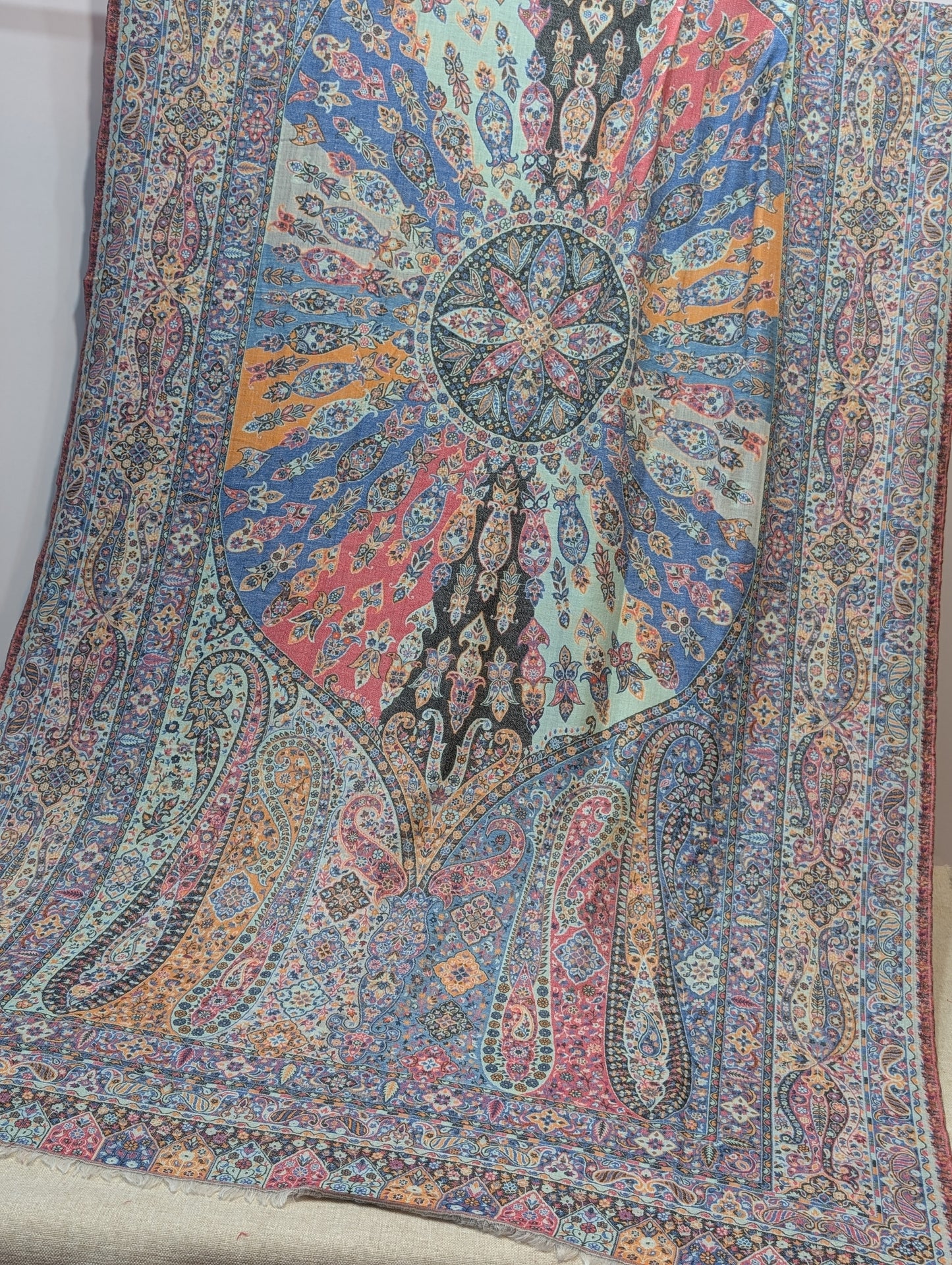 Kani Shawl Qalamkar Design Weaved Jamawar Toosh Shawl Made in Kashmir Full Size Shawl Perfect Gift