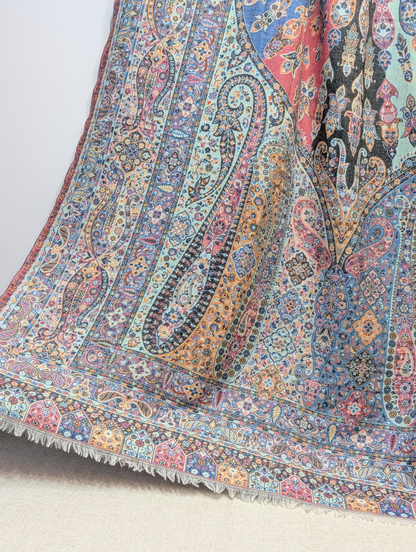 Kani Shawl Qalamkar Design Weaved Jamawar Toosh Shawl Made in Kashmir Full Size Shawl Perfect Gift