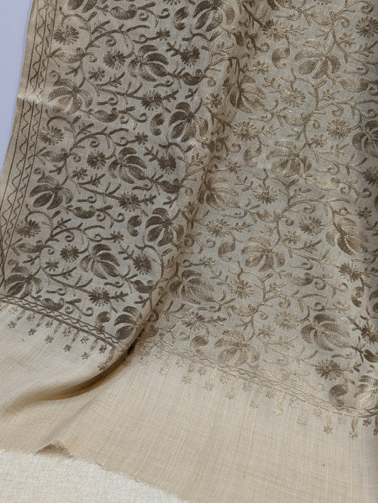 Skin With Skin Pashmina Embroidered Shawl | Kashmiri Aar Work Embroidery Perfect Gift in Sale Price