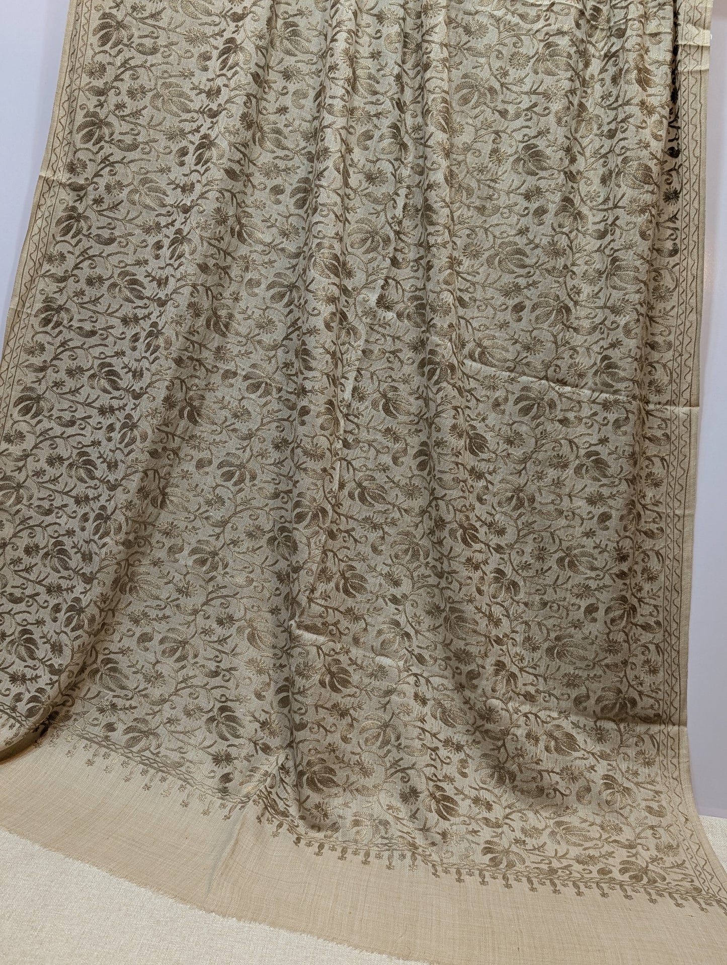 Skin With Skin Pashmina Embroidered Shawl | Kashmiri Aar Work Embroidery Perfect Gift in Sale Price