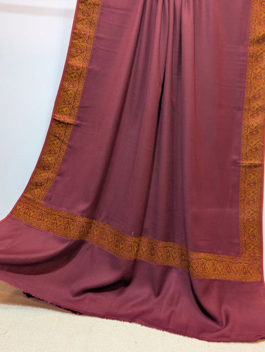 Kani Border Pashmina Shawl | Perfect Gift Item in Sale Price | Magenta