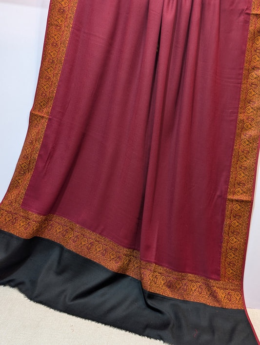 Kani Border Pashmina Shawl | Perfect Gift Item in Sale Price | Maroon