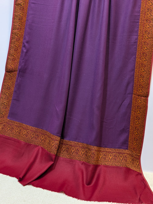 Kani Border Pashmina Shawl | Perfect Gift Item in Sale Price | Purple