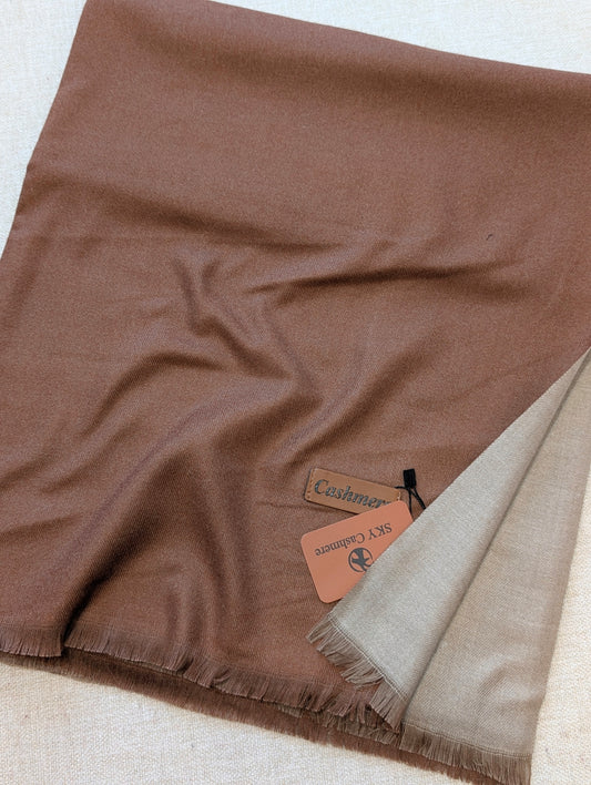 Reversible Pashmina Shawl | Double Side Pure Plain Pashmina Shawl | Dark Skin