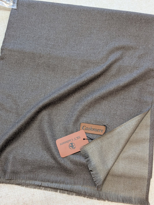 Reversible Pashmina Shawl | Double Side Pure Plain Pashmina Shawl | Skin Grey