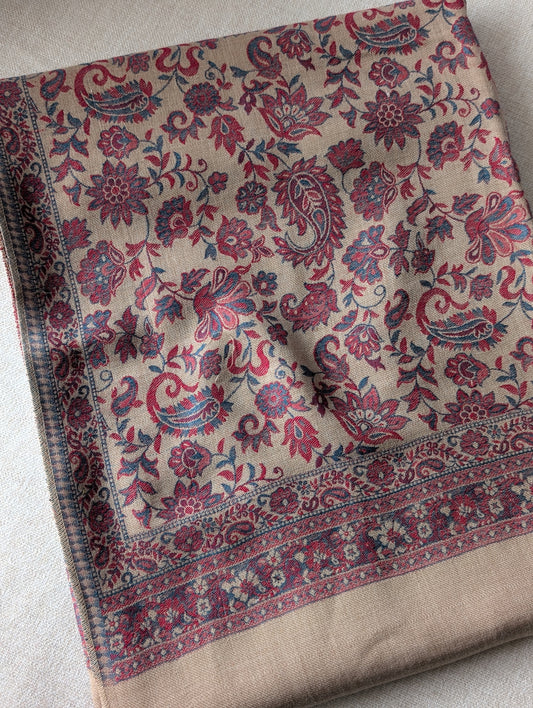 Pashmina Wool Kani Shawl in Full Size Multi Color