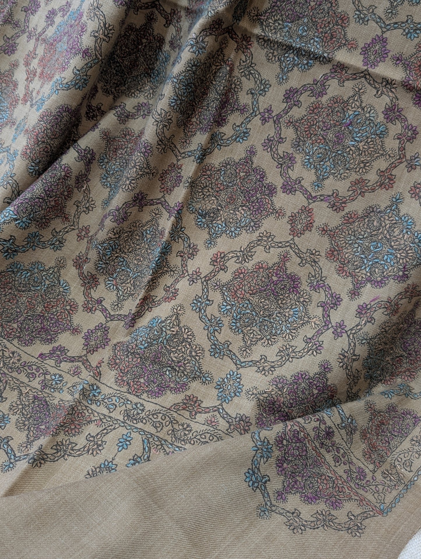 Pashmina Shawl | Hand Embroidery Beautiful Shawl in Sale | Dark Skin