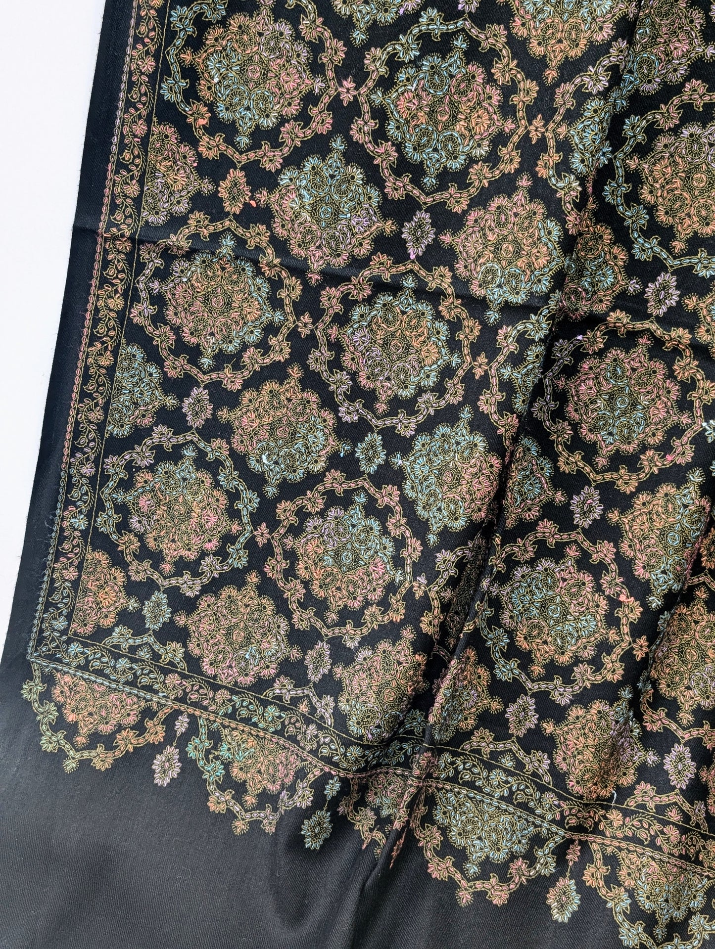 Pashmina Shawl | Hand Embroidery Beautiful Shawl in Sale | Black