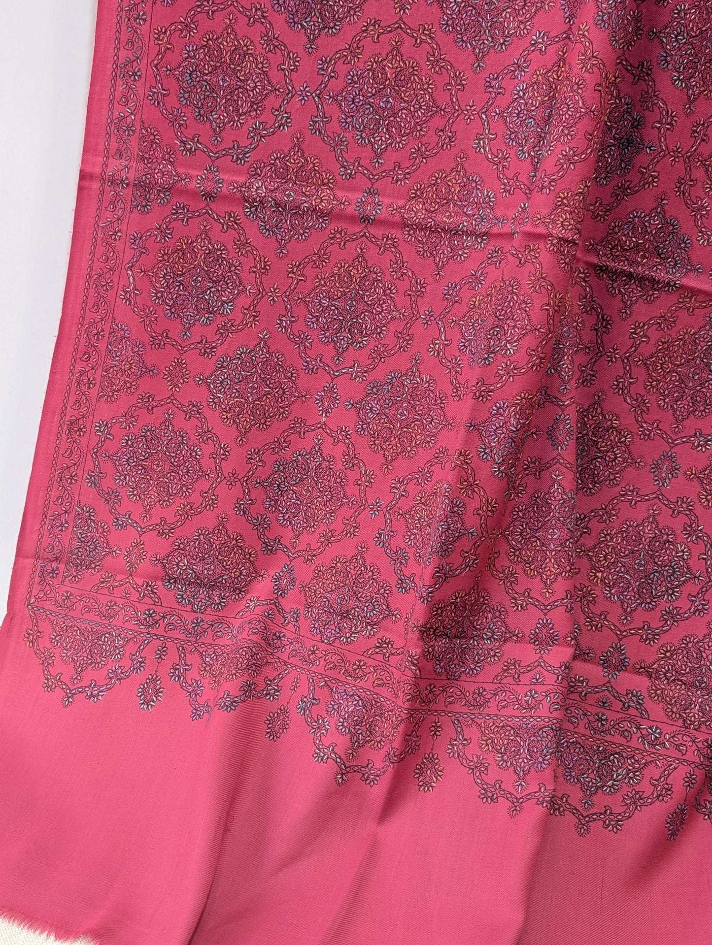 Pashmina Shawl | Hand Embroidery Beautiful Shawl in Sale | Shocking Pink