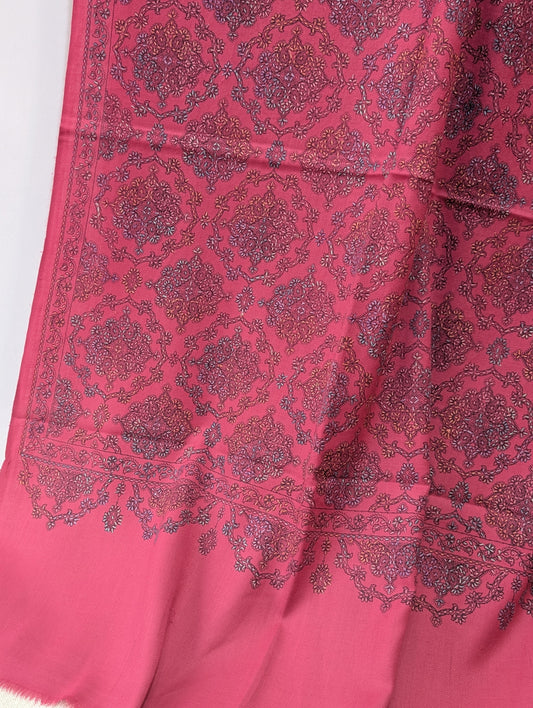Pashmina Shawl | Hand Embroidery Beautiful Shawl in Sale | Shocking Pink